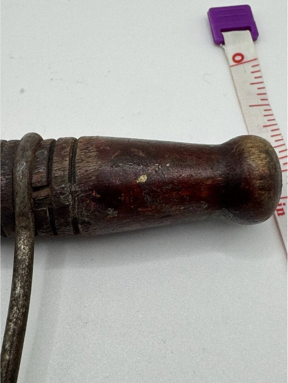 Vintage Corkscrew Opener Metal With Wooden T Handle. unmarked